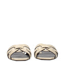 Saint Laurent Tribute Women's Slides And Clogs Beige/Ivory Leather