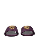 Versace Slippers And Clogs For Women Purple/Plum Leather