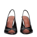 Amina Muaddi Kristina Sandals Donna Vernice Black