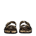 Dolce&Gabbana Women's Slippers And Clogs Velvet Beige/Leopard Print