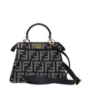 Fendi Women's Peekaboo Handbags Black/Dark Blue Fabric
