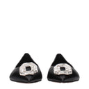 Amina Muaddi Ballerine Camelia Women Leather Black