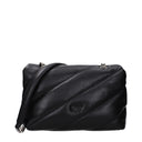 Pinko Schoudertassen Love Puff Woman Leer Zwart/Zilver