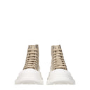 Alexander Mc Queen Women's Fabric Boots Beige
