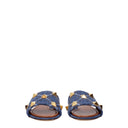 Valentino Garavani Slides And Clogs Women Fabric Blue/Denim