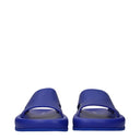 Salvatore Ferragamo Men's Blue/Lapis Lazuli Leather Slides And Clogs