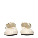 Prada Women's Patent Leather Ballerinas Beige/Ivory
