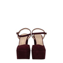 Zamszowe sandały damskie Stuart Weitzman Skyhi Czerwone/Cabernet