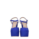 Stuart Weitzman Skyhi Damess Suède sandalen blauw/jeneverbes