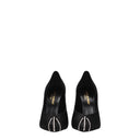 Satynowy czarny dekolt damski Saint Laurent Alix