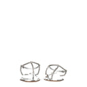 Miu Miu Women's Silver Leather Flip Flops