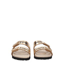 Palm Angels Slippers And Clogs For Women Gold Leather