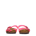 Saint Laurent Slippers And Clogs Jimmy Men Suede Pink/Fluorescent Pink