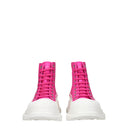 Alexander Mc Queen Women's Boots Fuchsia/Magenta Leather