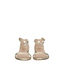 Stuart Weitzman Nudist Sandals June Women's Leather Gold/Platinum Metallic