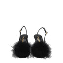 Saint Laurent Women's Satin Black Sandals