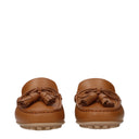Brązowe skórzane mokasyny damskie Tod's