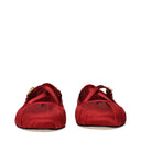 Damskie baletki Dolce&Gabbana satynowo-czerwone/rubinowe
