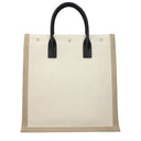 Saint Laurent Men's Rive Gauche Handbag Fabric Beige/Black