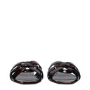Saint Laurent Tribute Women's Slides And Clogs Brown/Natural Patent Leather