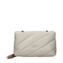 Pinko Crossbody Bag Love Puff Women's White Leather/Silk