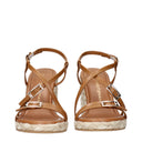 Stuart Weitzman Zeppe Georgie Damess Leer Bruin