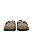 GucciHommess Chaussons Et Sabots Tissu Beige/Ébène