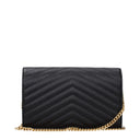 Saint Laurent Cassandre Pouch Women Black Leather