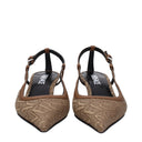 Versace Women's Sandals Fabric Beige/Brown