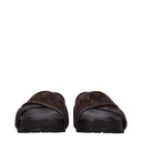 Bottega Veneta Tarik Men's Slippers And Clogs Suede Brown/Dark Chocolate