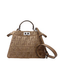 Fendi Handbags Peekaboo I See U Women's Velvet Brown/Cappuccino