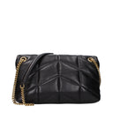 Saint Laurent Puffer Shoulder Bag Women Leather Black