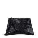 Damska torba na ramię Balenciaga Crush w kolorze czarnym, skórzana