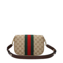 Gucci Horsebit Shoulder Bag Women Fabric Beige/Brown