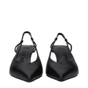 Max Mara Damens Sandalen aus schwarzem Leder