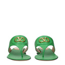 Valentino Garavani Women's Green Leather Flip Flops