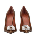 Amina Muaddi Décolleté Camelia Women's Leather Brown/Mocha