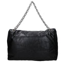 Balenciaga Monaco Chain Shoulder Bags Women Leather Black