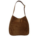Saint Laurent Women's Le 5a7 Suede Shoulder Bag Brown/Caramel