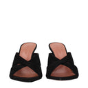 Amina Muaddi Samantha Sandals Women Suede Black