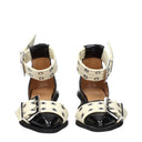 Ganni Damens Sandalen Eco Lack Schwarz/Heron
