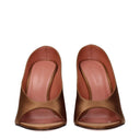 Amina Muaddi Anok Woman Décolleté Satin Brown/Mocha