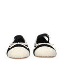 Miu Miu Women's Ballerina Shoes Fabric Black/Ivory