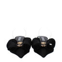 Versace Women's Satin Black/Transparent Sandals