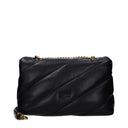 Pinko Crossbody Bag Love Puff Women's Leather Black/Gold
