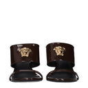Versace Women's Sandals Brown/Chocolate Patent Leather