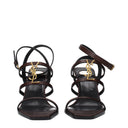 Saint Laurent Zeppe Cassandra Damess Leer Bruin/Brons