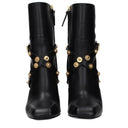 Versace Women's Boots Black Leather