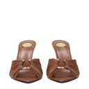 Saint Laurent Lola Sandals Women's Fabric Brown/Cappuccino
