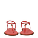 Christian Dior Women's Flip Flops Pink/Coral Leather